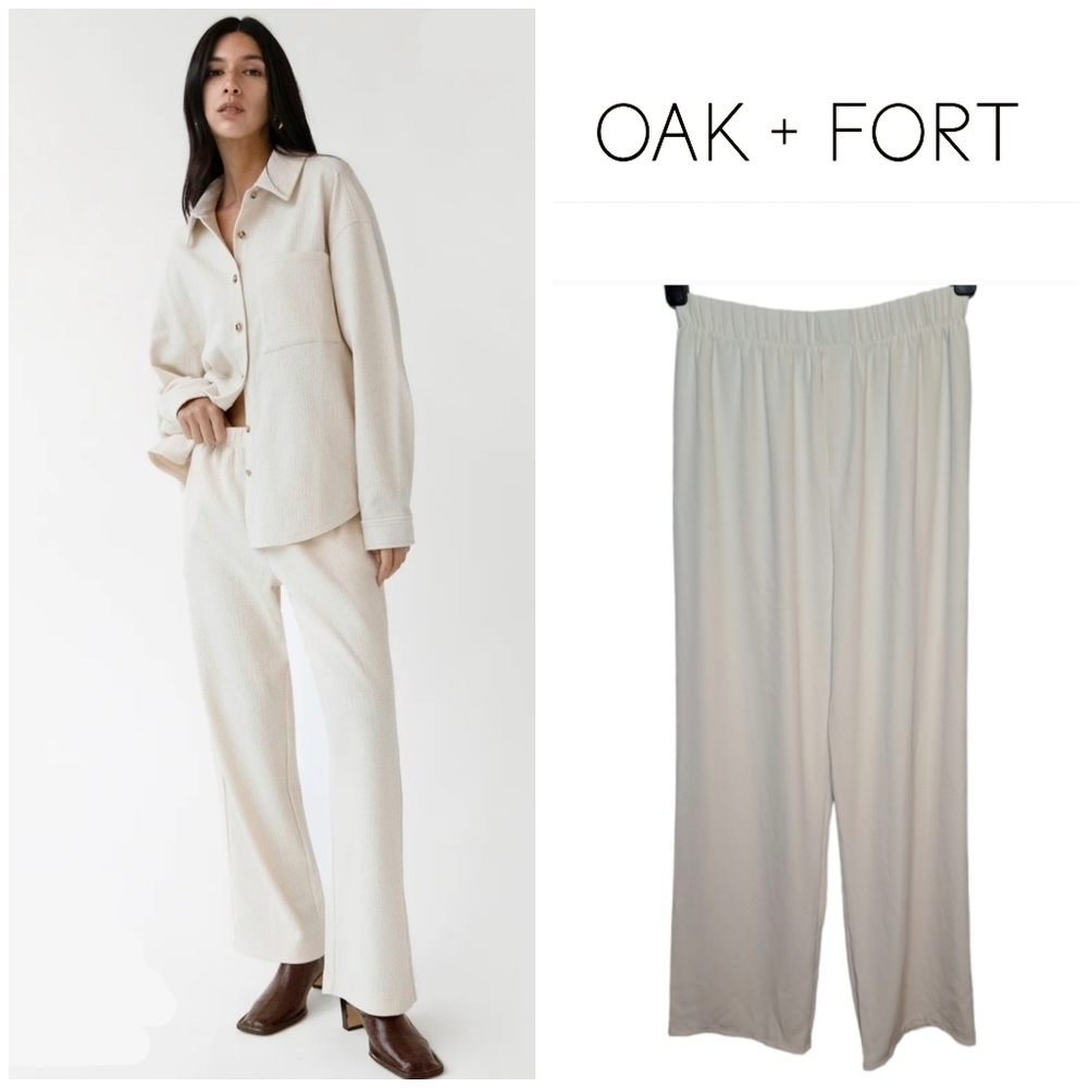 ✨️HP✨️ OAK & FORT • Pull-on Slacks, High Rise, Wide Leg, Flowy, Size Medium, NWT